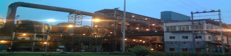 The pellet plant at dusk